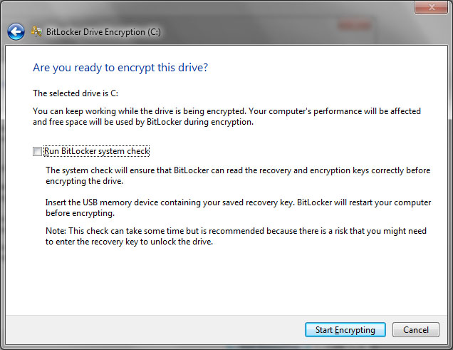 Are you ready to encrypt this drive
