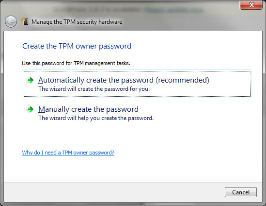 Create TPM Owners Password