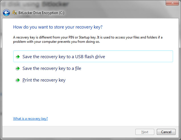 Store Recovery Key