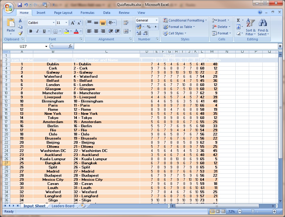 Trivia Score Sheet Template